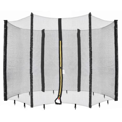 AREBOS Rete di sicurezza per trampolino 305 cm con 6 pali, rete protettiva resistente