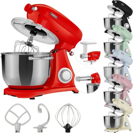 Batteur Électrique Sur Socle 250W - Bol 1,76L, 7 Vitesses, Avec Fouets Et Crochets Pétrisseurs