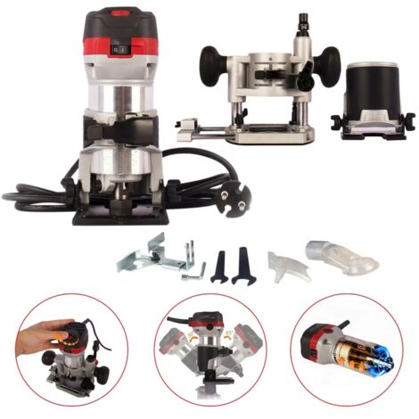 AREBOS router wood router milling machine 710W plunge base & trimmer with tool bag