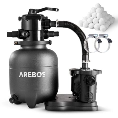 AREBOS Sandfilteranlage mit Pumpe Filteranlage Filterkessel Schwimmbadpumpe 350W