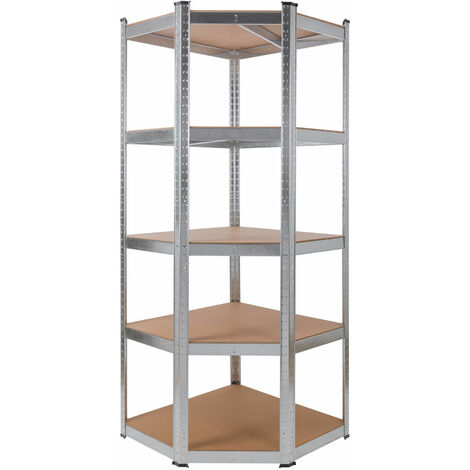 AREBOS Scaffale Per Carichi Pesanti Ripiano Angolare 180 x 70 x 70 cm 875 kg - Argento