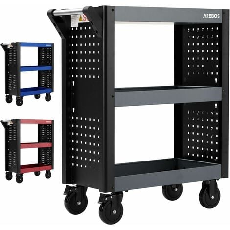 AREBOS Service trolley Workshop trolley Tool trolley Roller trolley Assembly trolley 3 compartments