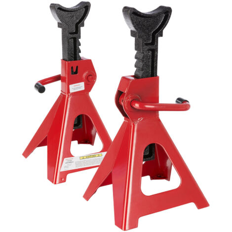 Arebos Set de 2 Elevadores de Coche Gato de Caballete para coche taller 3000kg - rot