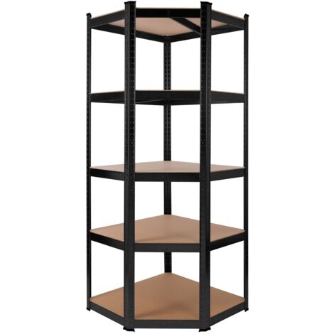AREBOS Set of 3 Heavy Duty Shelving Corner Shelving Storage Shelving Boltless Shelving Cellar Shelving Shelving Black