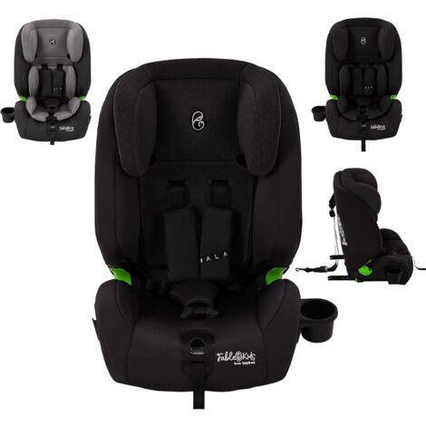 Arebos – Siège auto pour enfants groupe 1/2/3 9-36 kg – Fixation Isofix – Ceinture 3 points – Appuie-tête réglable 8 positions – Porte-gobelet noir