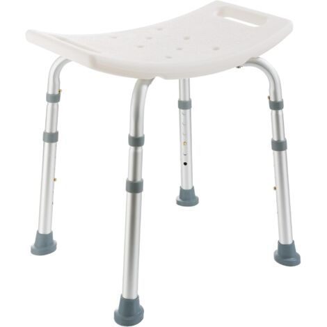 Arebos – Siège de douche réglable en hauteur 40-54 cm – Surface ergonomique en plastique HDPE – Pieds antidérapants – Capacité 100 kg
