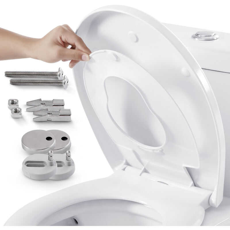 Arebos - Siège de wc avec abaissement automatique 2en1 couvercle de wc avec siège enfant softclose (charge max. 150 kg) Siège de wc avec couvercle de