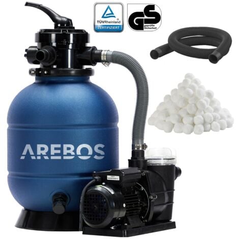 AREBOS Sistema de Filtrado de Arena con Bomba de 400 W Sistema de Filtrado
