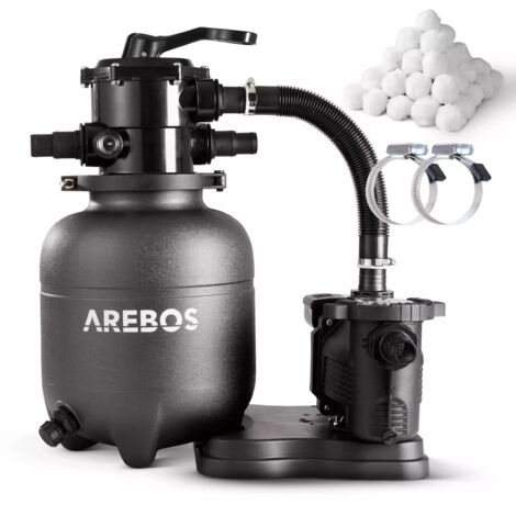 AREBOS Sistema di Filtrazione a Sabbia con Pompa da 350 W Sistema di Filtrazione