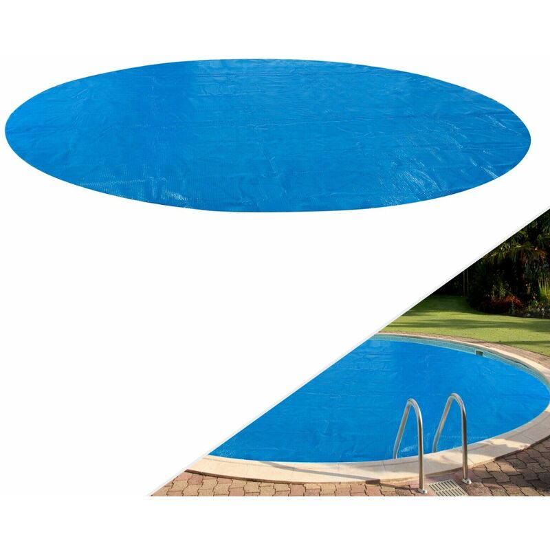 AREBOS Solar Pool Cover Heating cover blue round 12ft 400 micron Blue - Blue