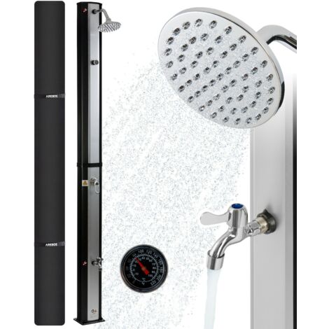 AREBOS Solar shower 35 L 216 cm Adjustable water temperature up to 60 ° With foot shower Swivel shower head Incl.cover