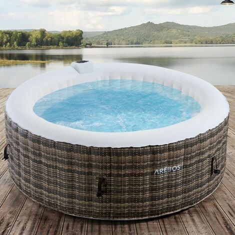 AREBOS Spa Hinchable In-Outdoor Whirlpool Piscina Wellness Masaje ⌀ 180 cm