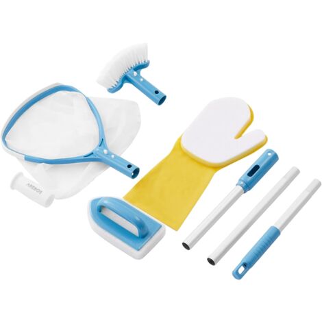 AREBOS Spa Kit de nettoyage de piscine 5 pièces avec épuisette, brosse de piscine