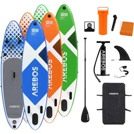 AREBOS Stand Up Paddle SUP Gonflable | Double Layer | 300cm | Pagaie/ Pompe Haute Pression