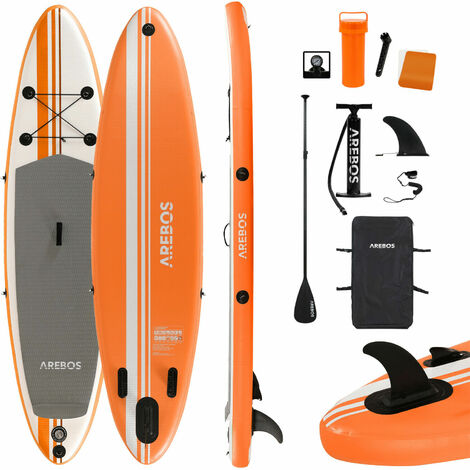main image of "AREBOS Stand Up Paddle SUP Tabla Para Remar Tabla de Surf Inflable Con Remo 3m Naranja - Naranja"