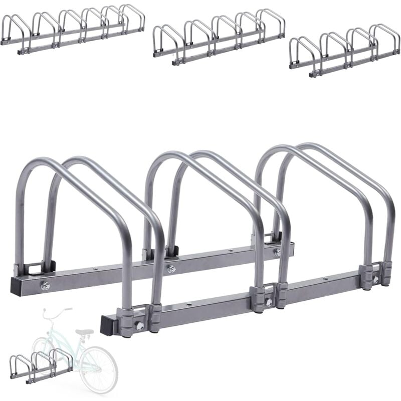 Arebos - Supports à vélos pour 3 vélos Supports multiples avec distance entre les roues de 21cm Support de vélo pour pneus de 35-60 mm de largeur