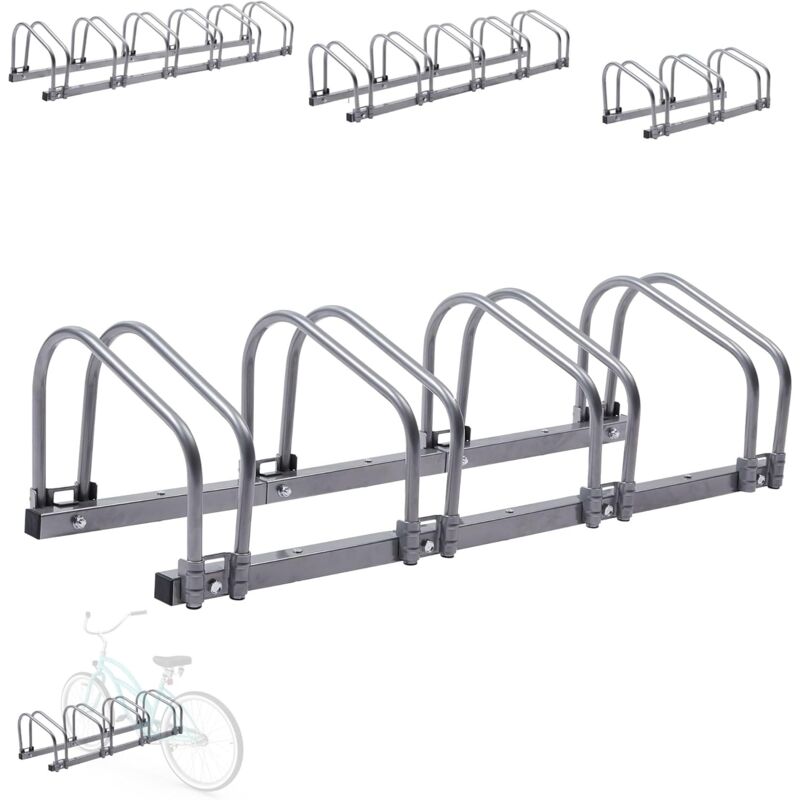Arebos - Supports à vélos pour 4 vélos Supports multiples avec distance entre les roues de 21cm Support de vélo pour pneus de 35-60 mm de largeur