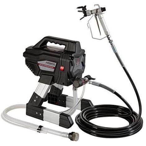 AREBOS Système de Pulvérisation de Peinture | Pulvérisateur de Peinture | sans Air | Pistolet peinture electrique 650 W | Pistolet | 10 m de Tuyautolet | 10 m de Tuyau