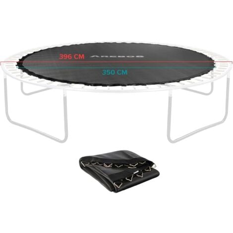 AREBOS Tapis de Saut de Trampoline Remplacement Noir Rond 396 cm