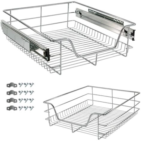 AREBOS Telescopic Drawer 50 cm - silver