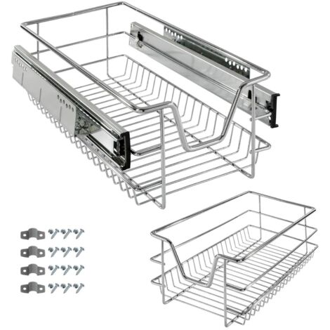 AREBOS Telescopic drawer Kitchen drawer Hook-in drawer Basket Cupboard pull-out