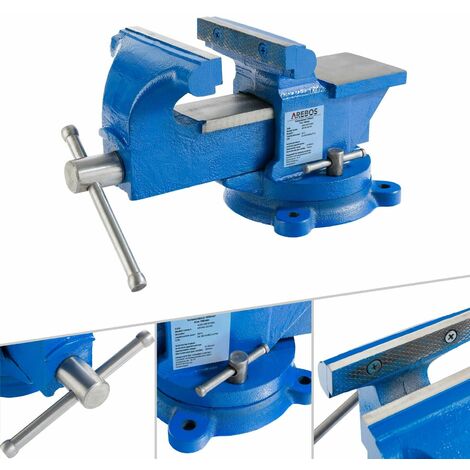 Arebos Tornillo de Banco con Yunque Plato 150 mm