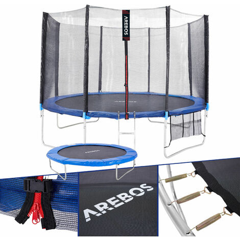 Arebos Trampolino Elastico 366 Cm Con Rete Di Sicurezza