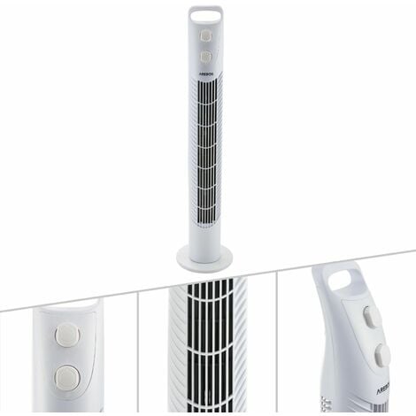 AREBOS Ventilador de Columna - Ventilador de Torre - 40 W - 78 cm - 3 Niveles de Velocidad - Temporizador - Blanco - blanco