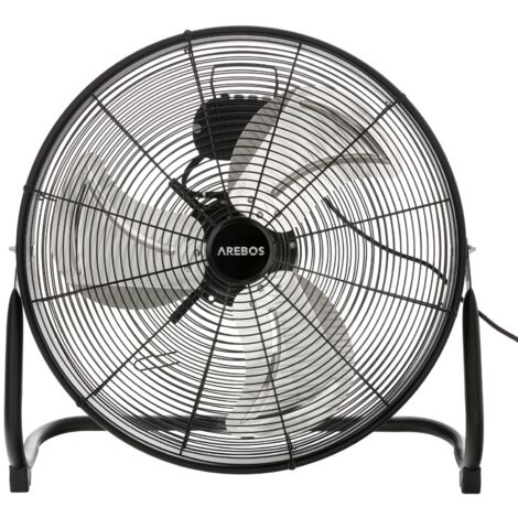 AREBOS Ventilador de Suelo Soplador Ventilador 20 Pulgadas Ø 50 120 W Negro