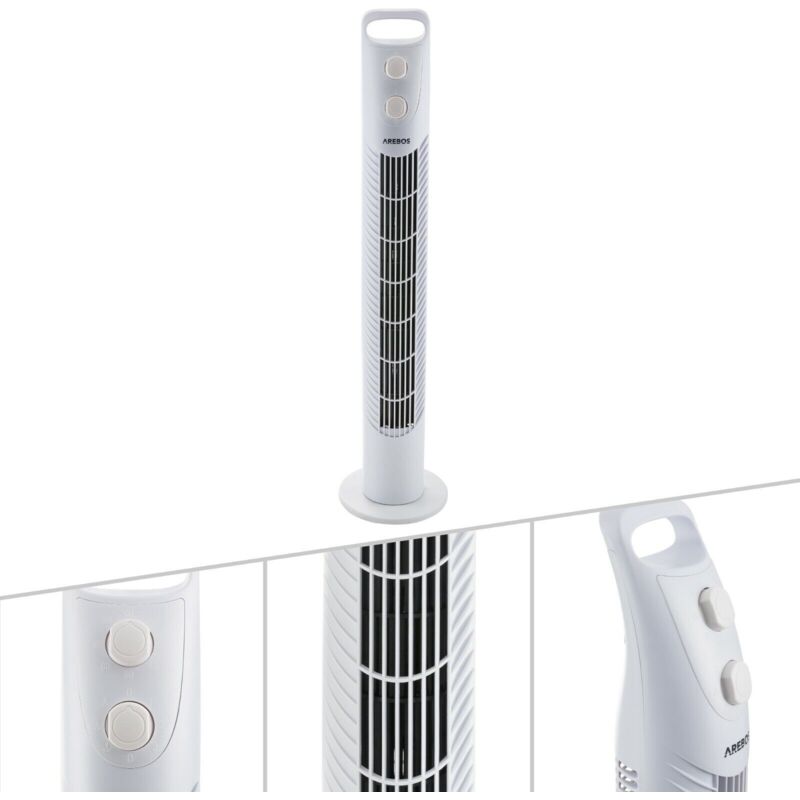 

Ventilador de torre de 40 W blanco - blanco - Arebos
