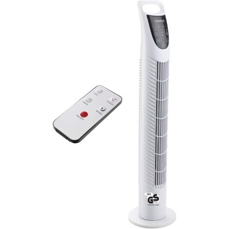 Arebos – Ventilateur tour 40W avec télécommande – Oscillation 75° – Minuterie jusqu'à 7,5h – 3 vitesses – Pour espaces confinés