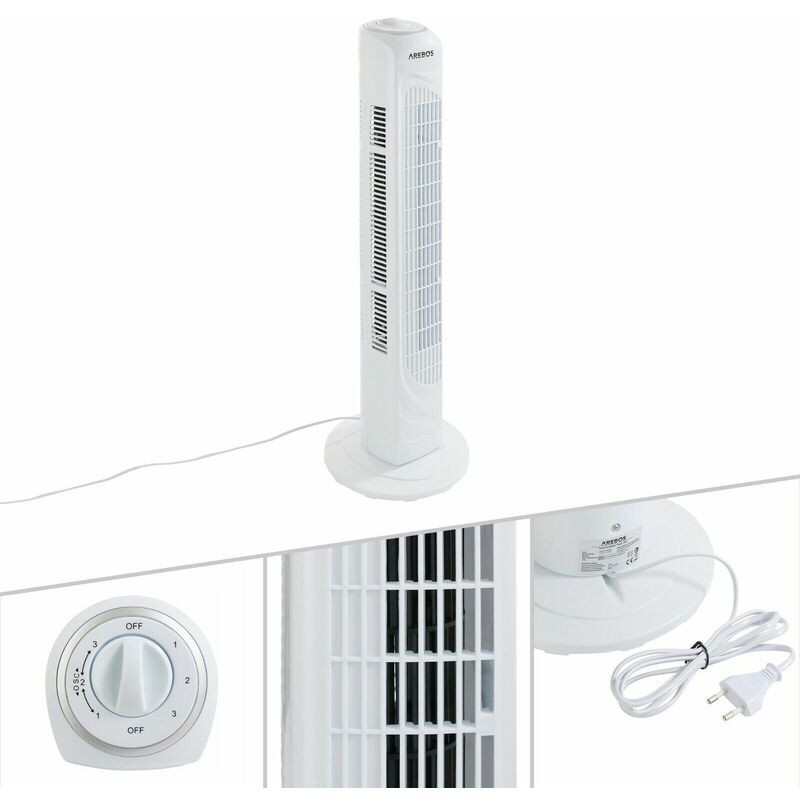 

AREBOS Ventilateur tour de 50 W - blanco