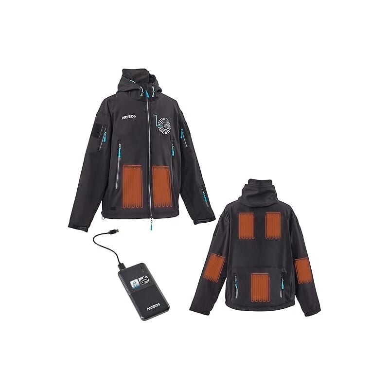 AREBOS Veste thermique chauffante Veste de sport chaude Veste d'extérieur unisex S