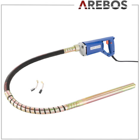 AREBOS Vibratore calcestruzzo 800W con ago interno e impugnatura manuale robusta