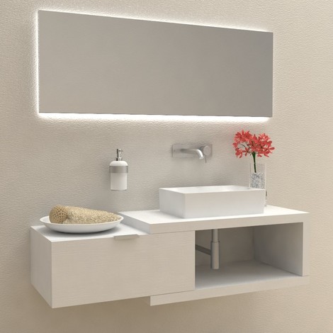 Lavandino Bagno Profondo 40 Cm.Arena 60 Mobile Completo Arredo Bagno Bianco Frassinato Profondita 40 Cm