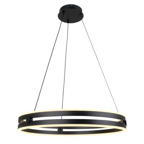 Arena - Lampada moderna ad anello a LED Nera 60 cm