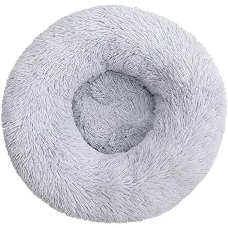 Arena para gatos, arena para gatos, cama para perros, donut redondo de felpa, cama redonda suave para gatos para mascotas, cama suave para gatos (gris claro, 40 cm)