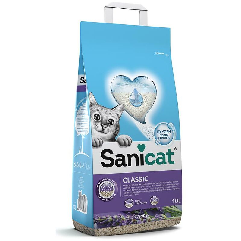 

Classic Lavender 10L Arena absorbente para gatos perfume lavanda - Sanicat
