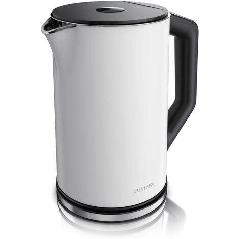 arendo - Bollitore Acqua Elettrico da 1.5L 2200W - Eco Controllo Temperatura - Temperatura Regolabile 40-100°C - Parete Doppia - in Acciaio Inossidabile - Senza BPA - Bianco Opaco