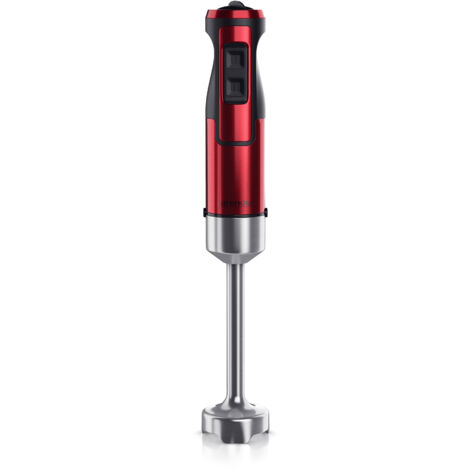 Arendo Edelstahl Stabmixer in rot Handmixer - Pürierstab - stufenlose Regelung