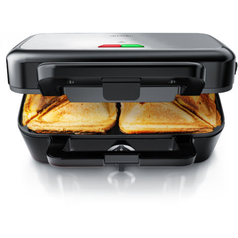 Arendo Sandwichmaker 1200 W mit Antihaftbeschichtung - mit abnehmbaren Platten - spülmaschinentauglich - Temperaturkontrolle - Sandwich Maker