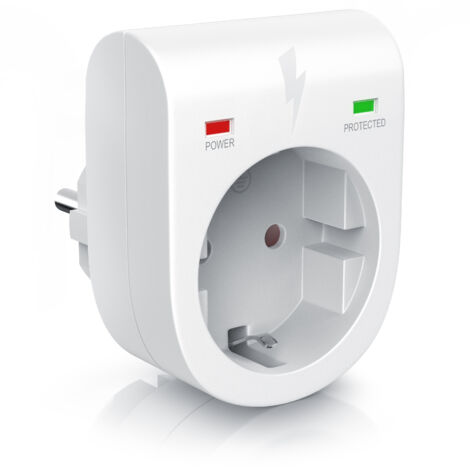 Arendo Schutzkontakt Überspannungsschutzadapter LED-Anzeige / Kindersicherung / bis 3500W