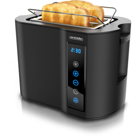 Arendo Toaster Kurzschlitz, Brötchenaufsatz, Wärmeisoliertes Gehäuse, Display, Touch
