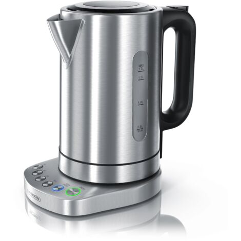 Arendo Wasserkocher 1,7 l, 3000 W, Edelstahl, Schnellkoch, einstellbare Temperatur, Warmhaltefunktion