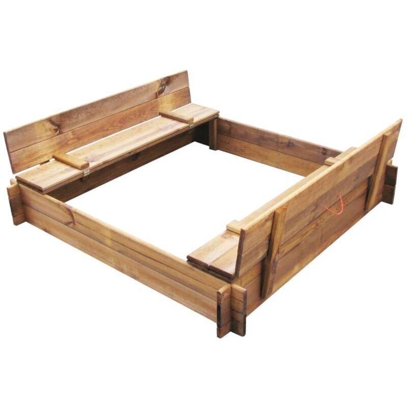 

vidaXL Arenero de jardín para niños cuadrado de madera impregnada - Marrón