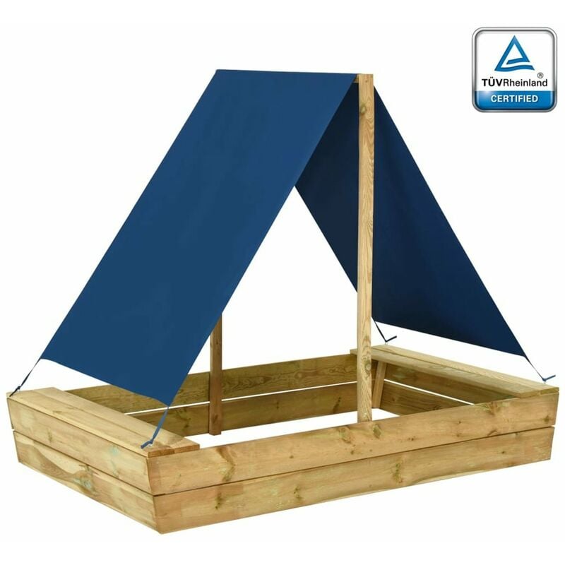 

Arenero con tejado de madera de pino impregnada 160x100x133 cm