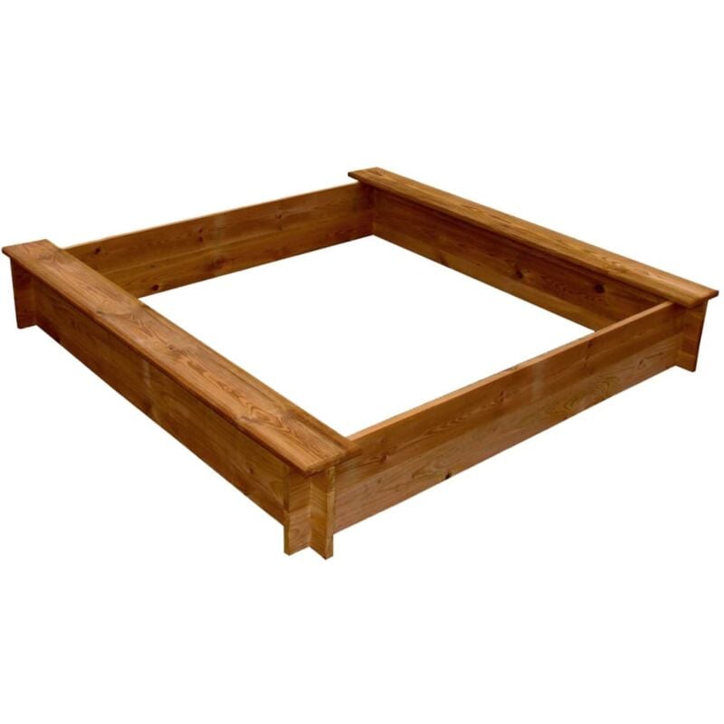 

vidaXL Arenero de jardín para niños cuadrado de madera - Marrón