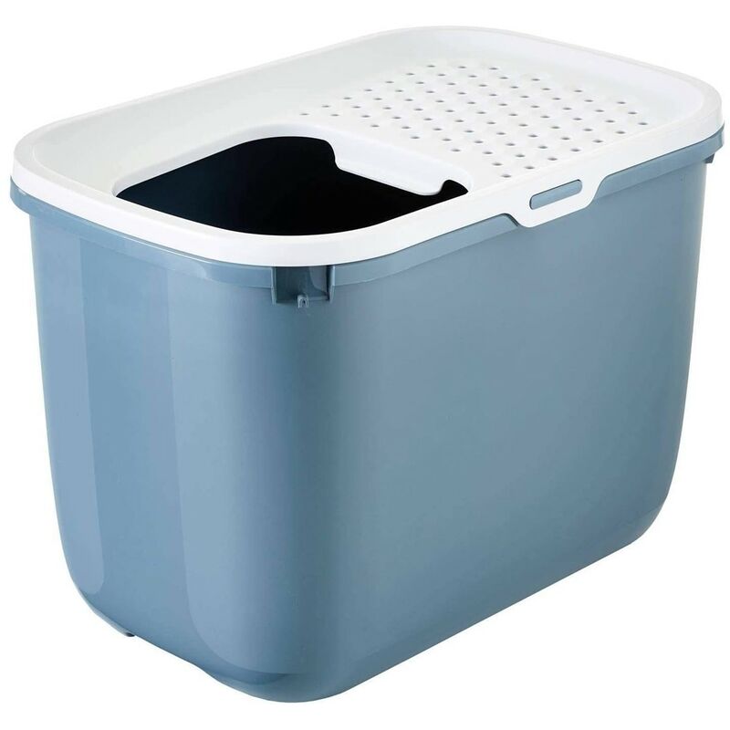 

Global - Arenero cubierto para gatos Cubo Hop In | Bandeja de arena con entrada superior | Caja de arena WC para gatos