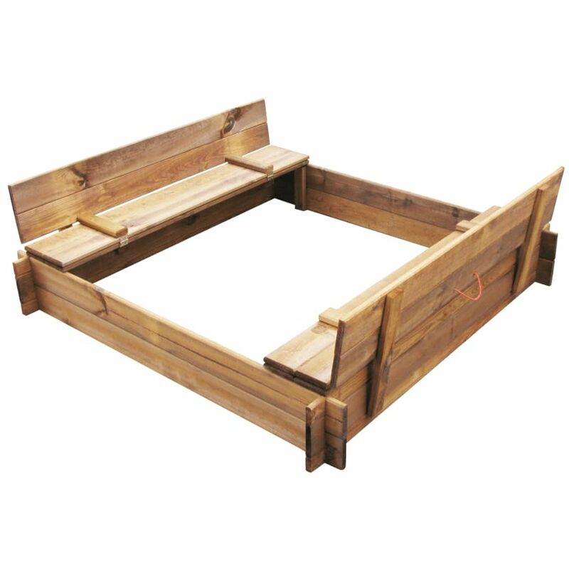 

Happyshopping - Arenero de jardin para ninos cuadrado de madera impregnada