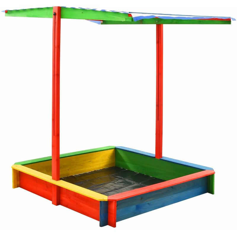 

Arenero infantil tejado ajustable madera abeto multicolor UV50